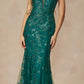Juliet 294 Long Butterfly Appliques Low V-Neck Prom Dress