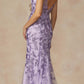 Juliet 294 Long Butterfly Appliques Low V-Neck Prom Dress