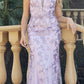 Juliet 294 Long Butterfly Appliques Low V-Neck Prom Dress