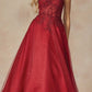 Juliet 295 Floor Length Leaf Lace Gown Corset Bodice Prom Gown