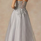 Juliet 295 Floor Length Leaf Lace Gown Corset Bodice Prom Gown