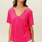 BiBi Waved Rib U Neck Top With Front Pocket - Farnelli