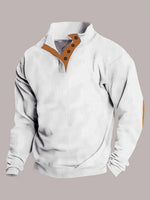 Men's Full Size Button Detail Long Sleeve Sweatshirt Plus Size - Farnelli