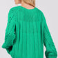 SAGE + FIG Cable-Knit Long Sleeve Sweater - Farnelli