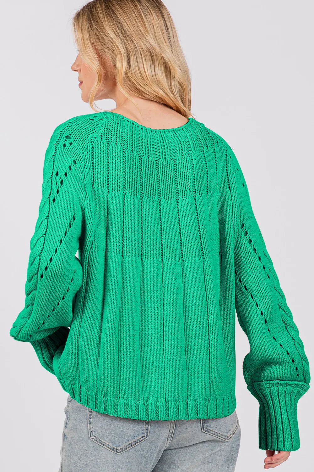 SAGE + FIG Cable-Knit Long Sleeve Sweater - Farnelli