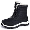 Winter Waterproof Snow Boots with Warm Fur Lining - Black