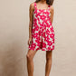 BiBi Floral Prints Tuck Detail Short Overall With Pockets - Farnelli