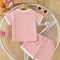 Children's Honey Flower Waffle Knit Tee and Shorts Set - Farnelli
