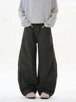 Men's Washed Wide Leg Curved Cargo Jeans - Farnelli