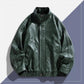 Men's Plus Size Vintage Style Faux Leather Moto Jacket - Farnelli