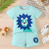 Children's Lion Short Sleeve Top and Shorts Set - Light Blue