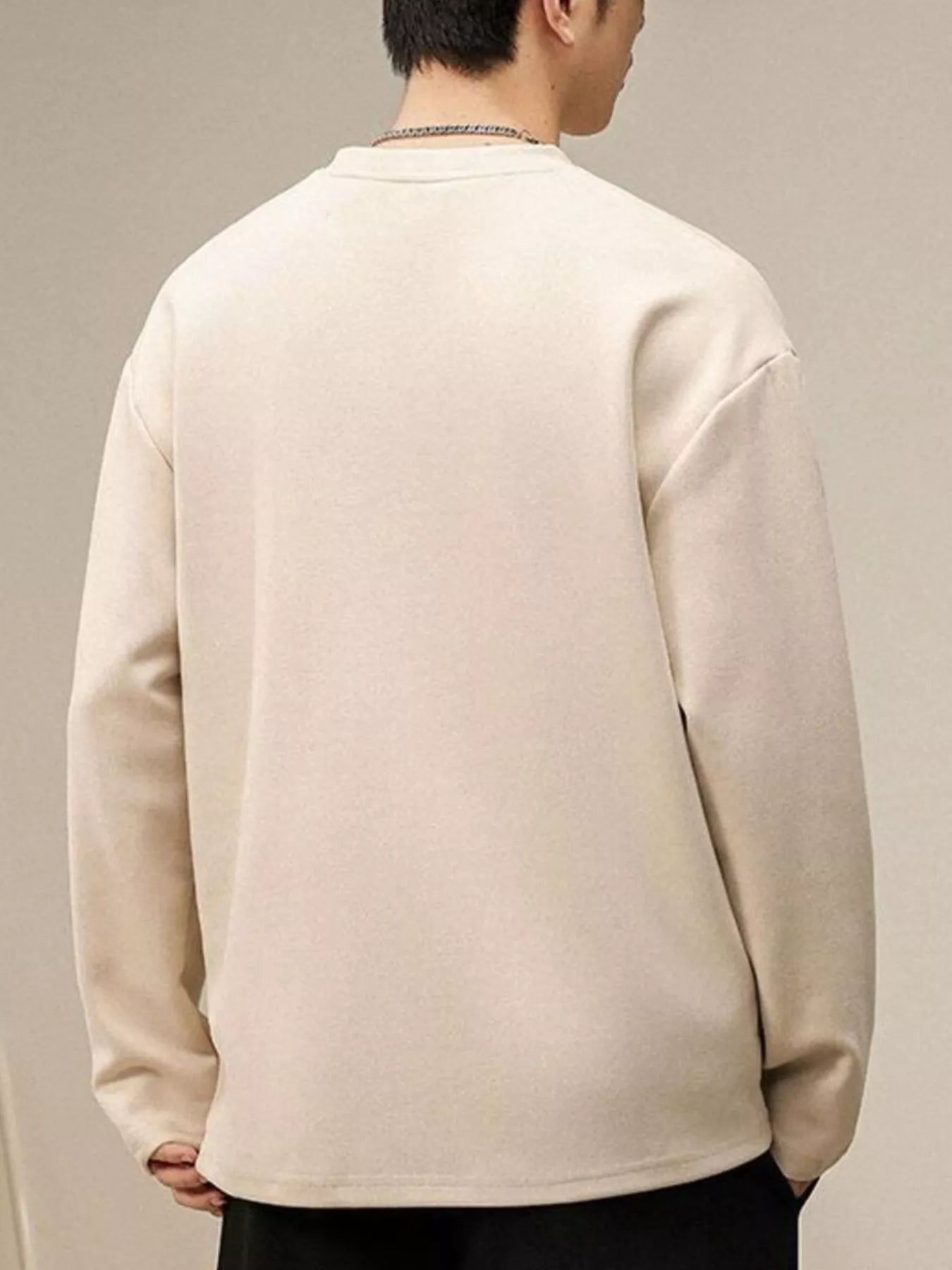 Men's Plus Size Round Neck Long Sleeve Sweatshirt - Farnelli