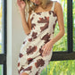 BiBi Cow Print Elastic Shoulder Strap Dress - Farnelli