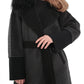 Boston Genuine Silver Fox Cashmere Blend Double-Face Coat in Graphite
