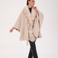 Genuine Polar Fox Double Face Wool Poncho Coat