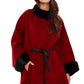 Genuine Scandinavian Mink Fur Double Face Wool Poncho