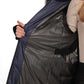 Cyrus Genuine Fur Trim Down Fill Coat in Navy