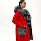 Roma Genuine Silver Fox Fur Rabbit Fur Insulated Parka in Red