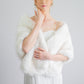 Ivory with Black Fur Shawl (Butterfly Wht03)