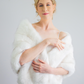 Ivory with Black Fur Shawl (Butterfly Wht03)