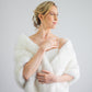 Ivory with Black Fur Shawl (Butterfly Wht03)