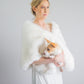 Ivory with Black Fur Shawl (Butterfly Wht03)