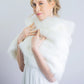 Ivory / White Fur Shawl (Butterfly Ivy03)