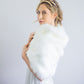 Ivory / White Fur Shawl (Butterfly Ivy03)