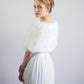 Ivory with Black Tips Faux Fur Wrap (Serena Wht03)