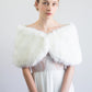 Ivory with Black Tips Faux Fur Wrap (Serena Wht03)