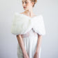 Ivory with Black Tips Faux Fur Wrap (Serena Wht03)