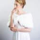 Ivory with Black Tips Faux Fur Wrap (Serena Wht03)