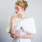Ivory with Black Tips Faux Fur Wrap (Serena Wht03)