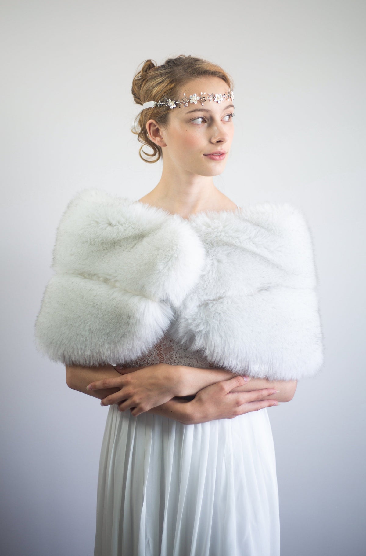 Light Gray Fur Wrap (Penelope LGry07)