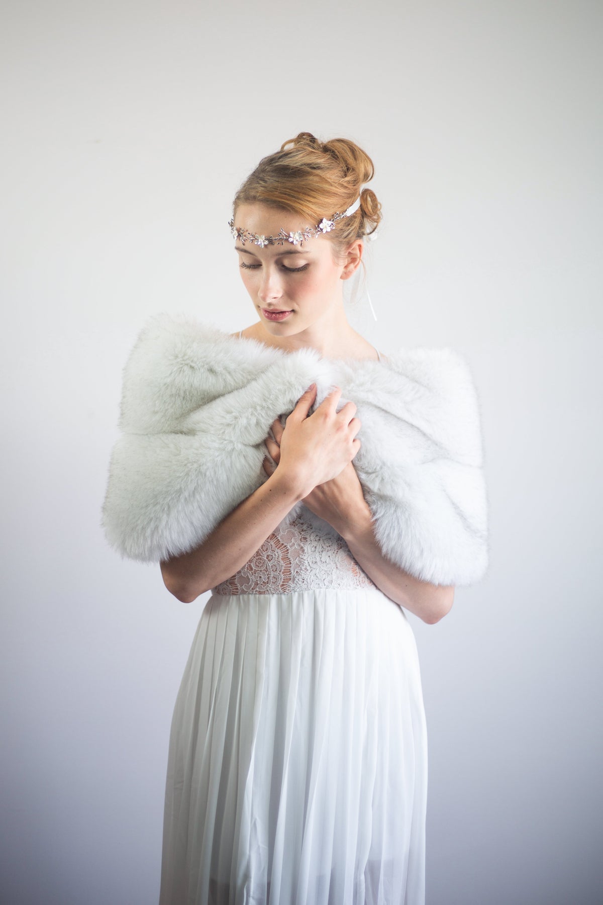 Light Gray Fur Wrap (Penelope LGry07)