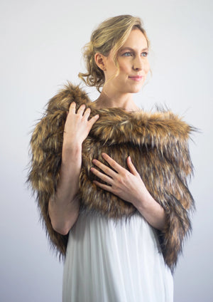 Brown Fur Shawl (Butterfly Brw02)