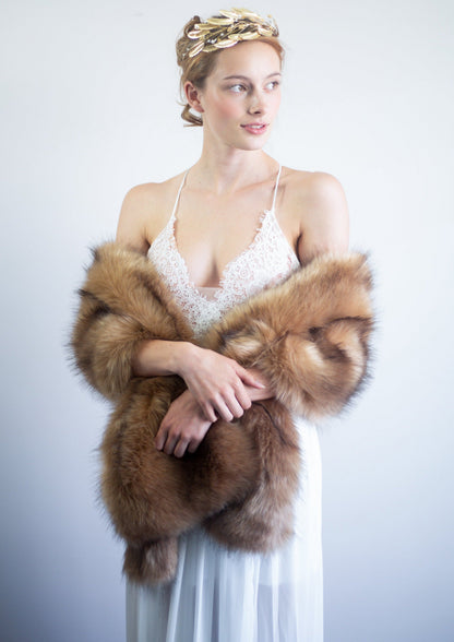 Brown Fur Shawl (Lilian LBrw03)
