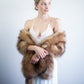 Honey Brown Faux Fur Shawl (Lilian LBrw03)
