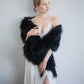 Black Wedding / Bridal Faux Fur Shawl (Lilian Blk03)