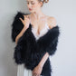 Black Wedding / Bridal Faux Fur Shawl (Lilian Blk03)