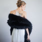 Black Wedding / Bridal Faux Fur Shawl (Lilian Blk03)