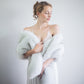 Silver Grey With Light Black Tips Faux Fur Shawl (Lilian SGry01)