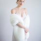 Light Ivory Faux Fur Shawl (Lilian Wht01)