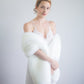 Bridal Ivory White Fur Shawl (Lilian Wht01)