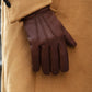 Lorenzo (brown) - Italian gloves made of American deerskin leather with cashmere lining