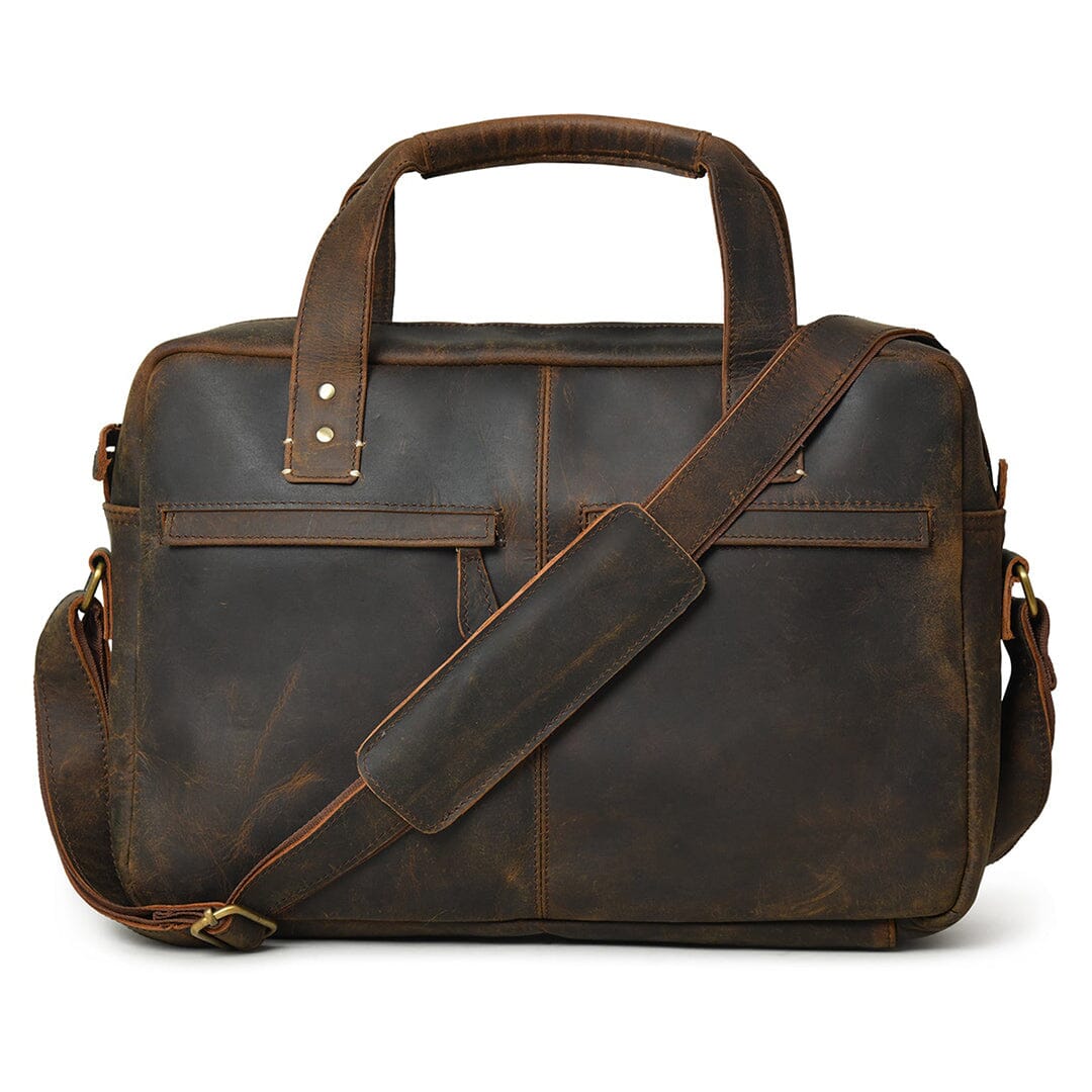 Perkins Buffalo Leather Office Briefcase from Classy Leather Bags, featuring durable buffalo leather and a professional design.