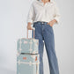 SarahFace 2 Pieces Luggage Set - Embossed Blue