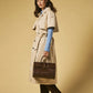 Oriana (brown) - Italian calf leather women's handbag (with shoulder strap)