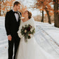 Ivory with Black Faux Fur Shawl (Lilian Wht03)