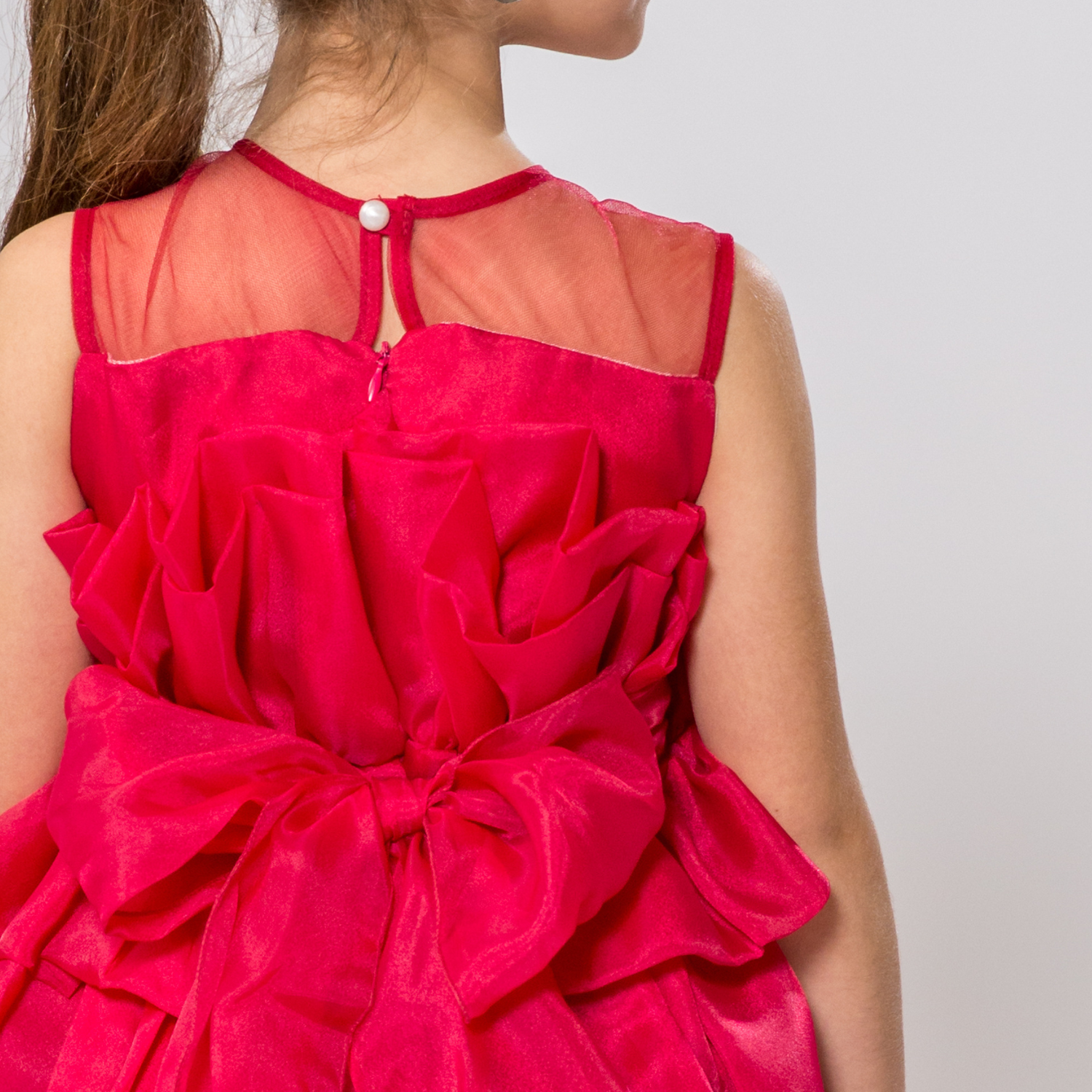 Red Lips Short Layered Dress-3